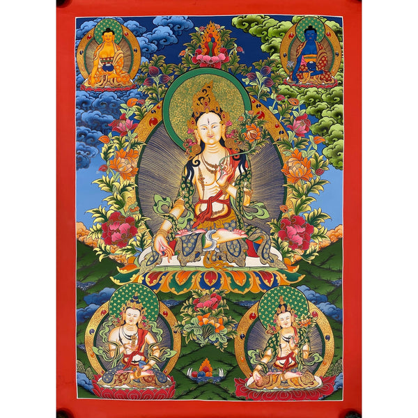 White Tara Large Thangka - Art Of Tibet