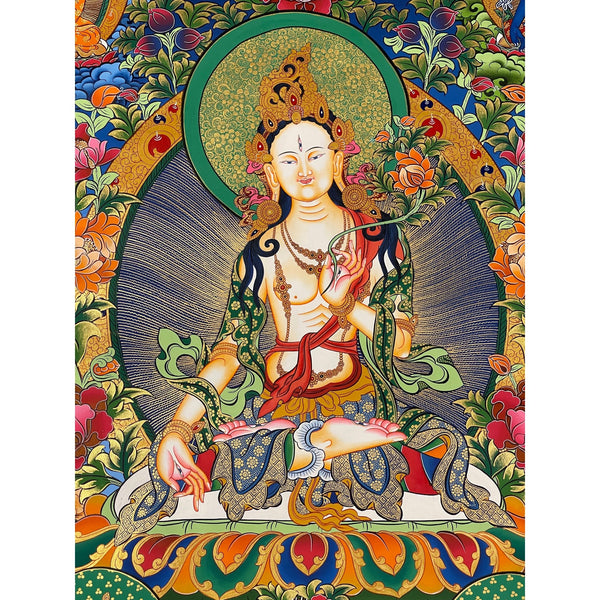White Tara Large Thangka - Art Of Tibet