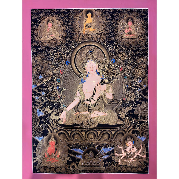 White Tara Masterpiece Thangka - Art Of Tibet