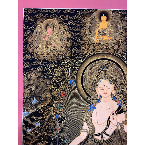 White Tara Masterpiece Thangka - Art Of Tibet