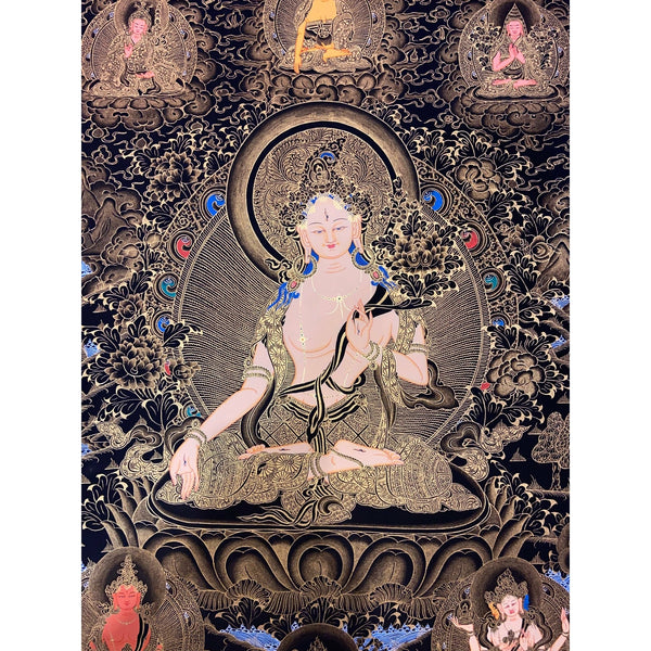 White Tara Masterpiece Thangka - Art Of Tibet