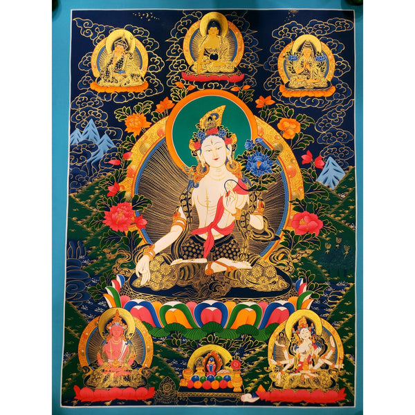 White Tara Thangka - Art Of Tibet