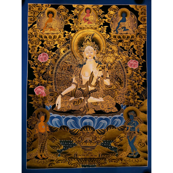 White Tara Thangka Painting - Art Of Tibet