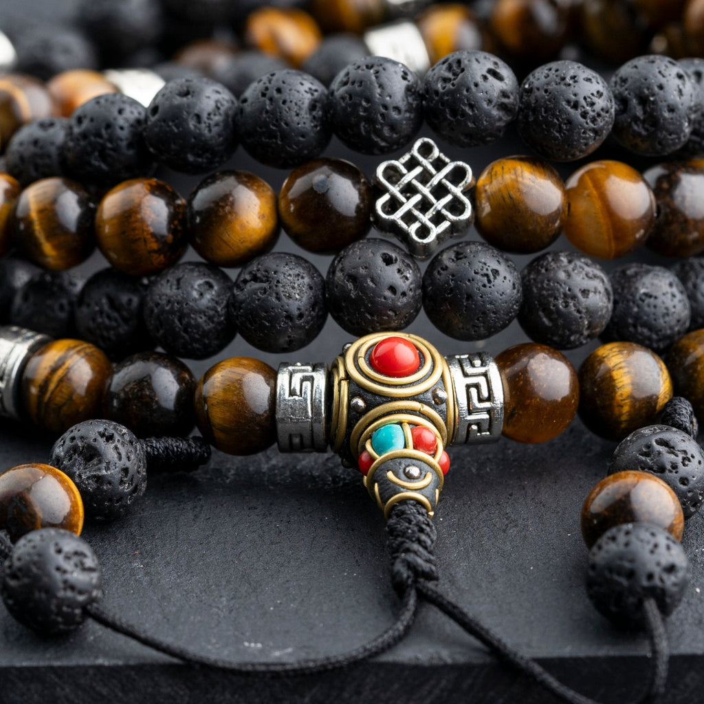 Handcrafted gemstone mala and Buddhist prayer beads