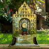 Mahavir Swami Tirthankar Shrine Bronze Statue with Coral, Turquoise and Lapis Stone Inlaid