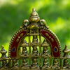 Mahavir Swami Tirthankar Shrine Bronze Statue with Coral, Turquoise and Lapis Stone Inlaid