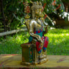 Amoghasiddhi Blessing Buddha Pure Bronze Statue with Coral, Malachite and Lapis Stone Inlaid