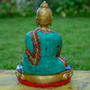 Shakyamuni Buddha Pure Bronze Statue with Coral, Turquoise and Lapis Stone Inlaid