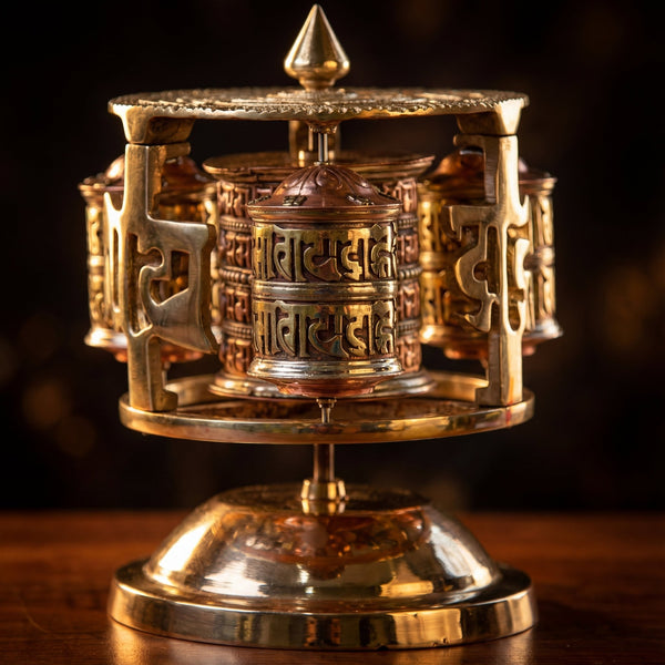 4 in 1 Tibetan Prayer Wheel - Art Of Tibet