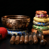 7 Chakra Super Flower Blood Moon Tibetan Singing Bowl Set - Art Of Tibet