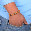 Rudraksha Bracelet with Turquoise & Coral Inlaid