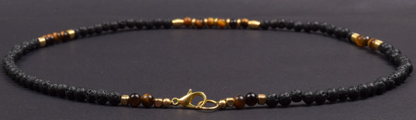 Lava & Tiger Eye Short Mala