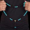 Tibetan Turquoise with Onyx Endless Knot Mala