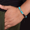 Tibetan Turquoise with Onyx Endless Knot Bracelet