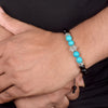 Tibetan Turquoise with Onyx Endless Knot Bracelet