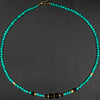 Tibetan Turquoise with Onyx Short Mala