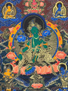 Green Tara Thangka - Silk Framed