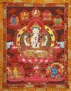 Chenrezig Thangka Painting - Silk Framed