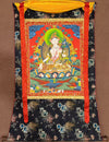 White Tara Thangka - Silk Framed