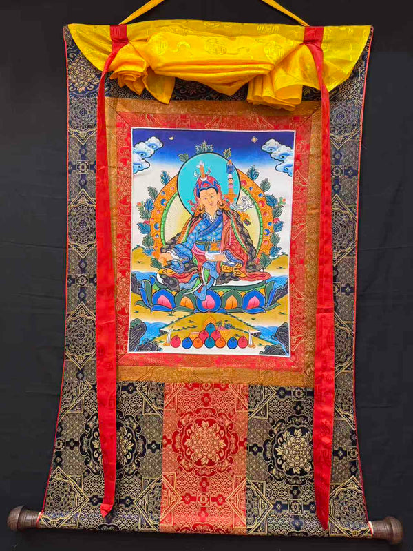 Guru Rinpoche Padmasambhava Thangka - Silk Framed
