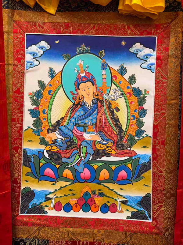 Guru Rinpoche Padmasambhava Thangka - Silk Framed