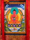 Amitabha Buddha Thangka - Silk Framed