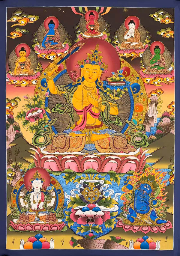Manjushri Large Masterpiece Thangka