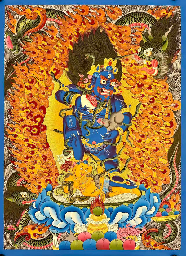 Black Jambala Masterpiece Large Thangka
