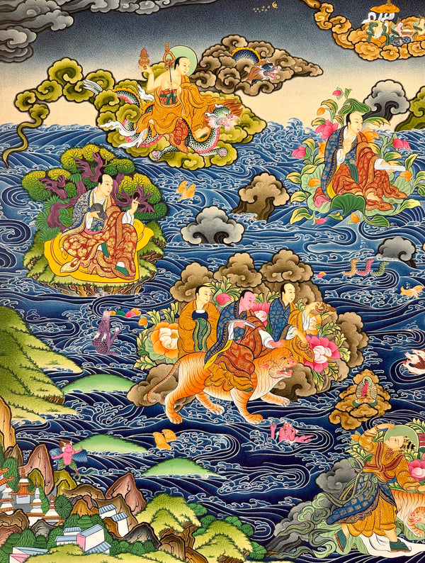 Water Buddha with 16 Arhats Large Thangka
