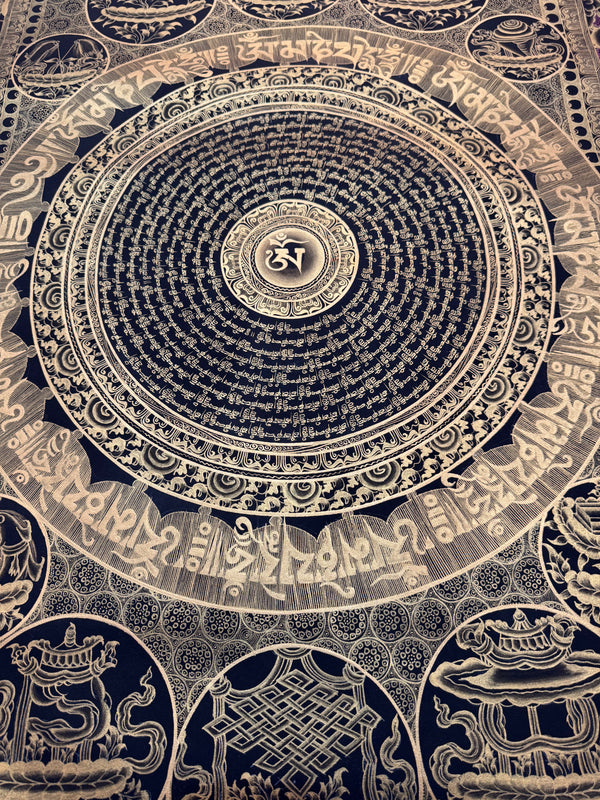Om Mantra Mandala Large Thangka