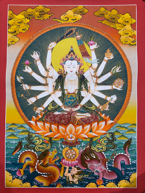 Mother Goddess Chundi Tibetan Thangka Painting