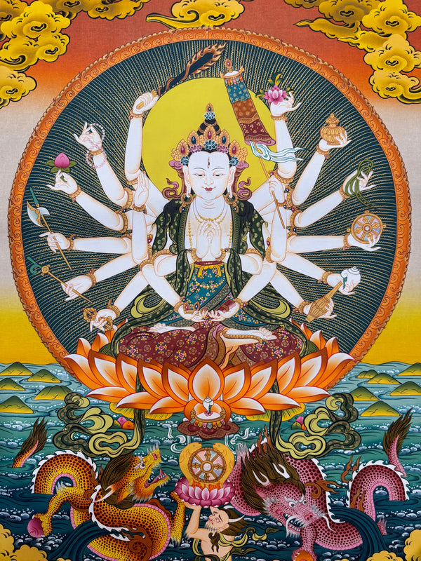 Mother Goddess Chundi Tibetan Thangka Painting