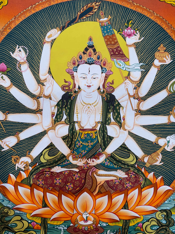 Mother Goddess Chundi Tibetan Thangka Painting