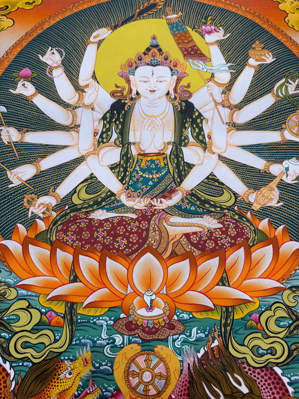 Mother Goddess Chundi Tibetan Thangka Painting