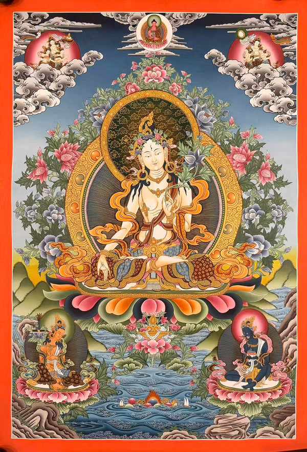 White Tara Large Thangka
