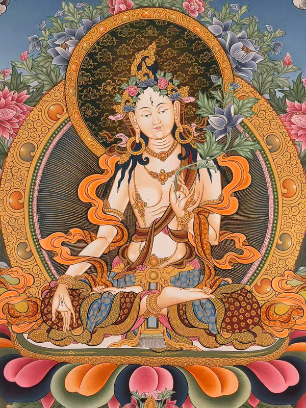 White Tara Large Thangka