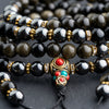 Obsidian with Hematite Grounding Mala