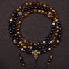 Onyx with Tiger Eye Endless Knot Mala
