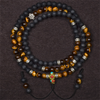 Lava Stone with Tiger Eye Endless Knot Mala