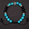 Tibetan Turquoise with Onyx Endless Knot Bracelet