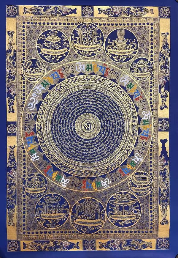 Om Mantra Mandala Large Thangka