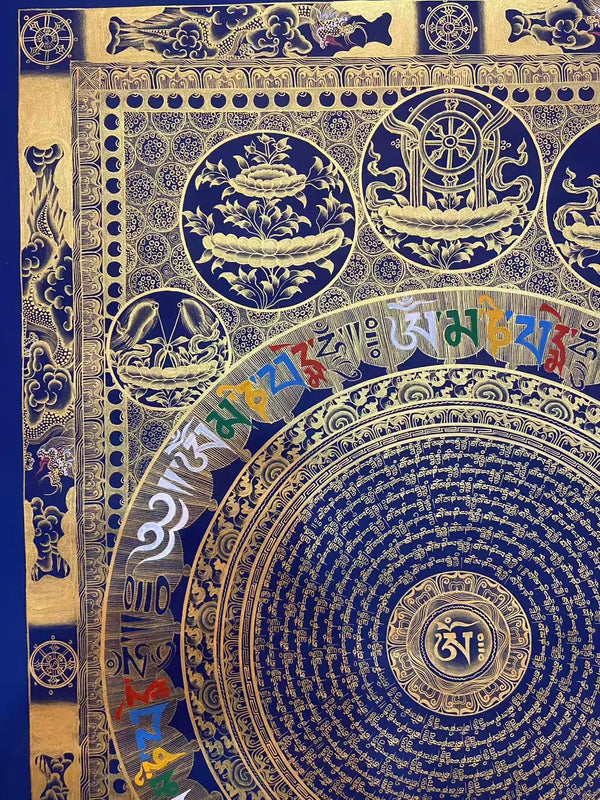 Om Mantra Mandala Large Thangka