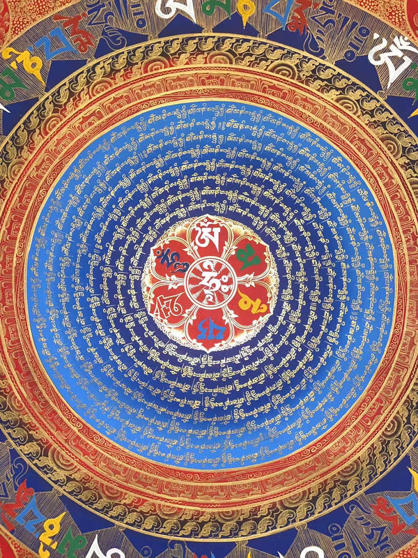 Om Mantra Mandala Large Thangka