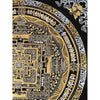 Kalachakra Mandala Black and Gold Thangka Painting