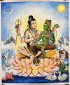 Lord Shiva and Goddess Parvati Thangka