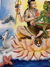 Lord Shiva and Goddess Parvati Thangka