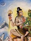 Lord Shiva and Goddess Parvati Thangka