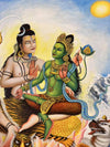 Lord Shiva and Goddess Parvati Thangka