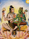 Lord Shiva and Goddess Parvati Thangka