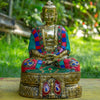 Amitabha Buddha Bronze Statue with Stone Inlaid - Art Of Tibet